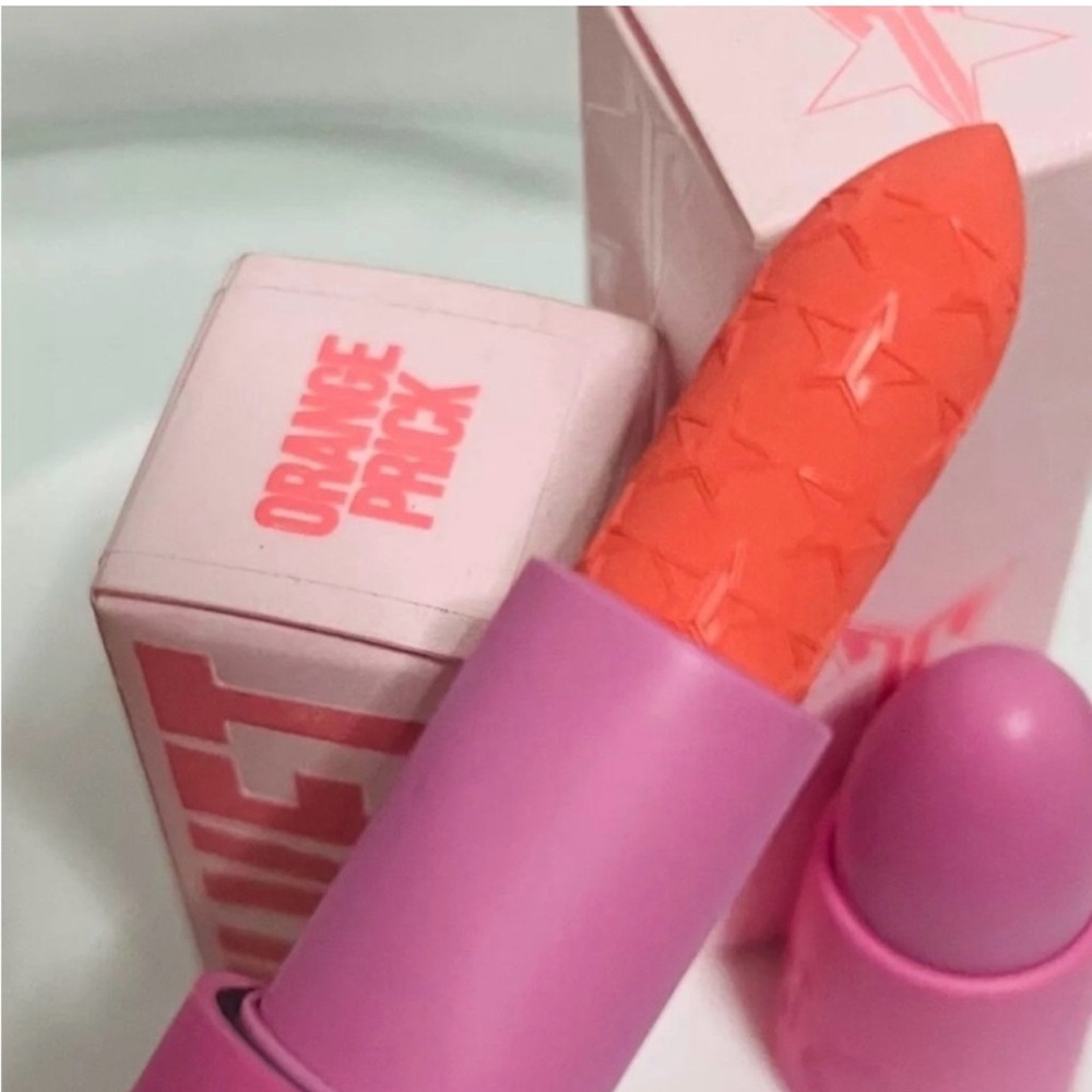 Jeffree Star Orange P Coral-Orange Lipstick in Pink Tube